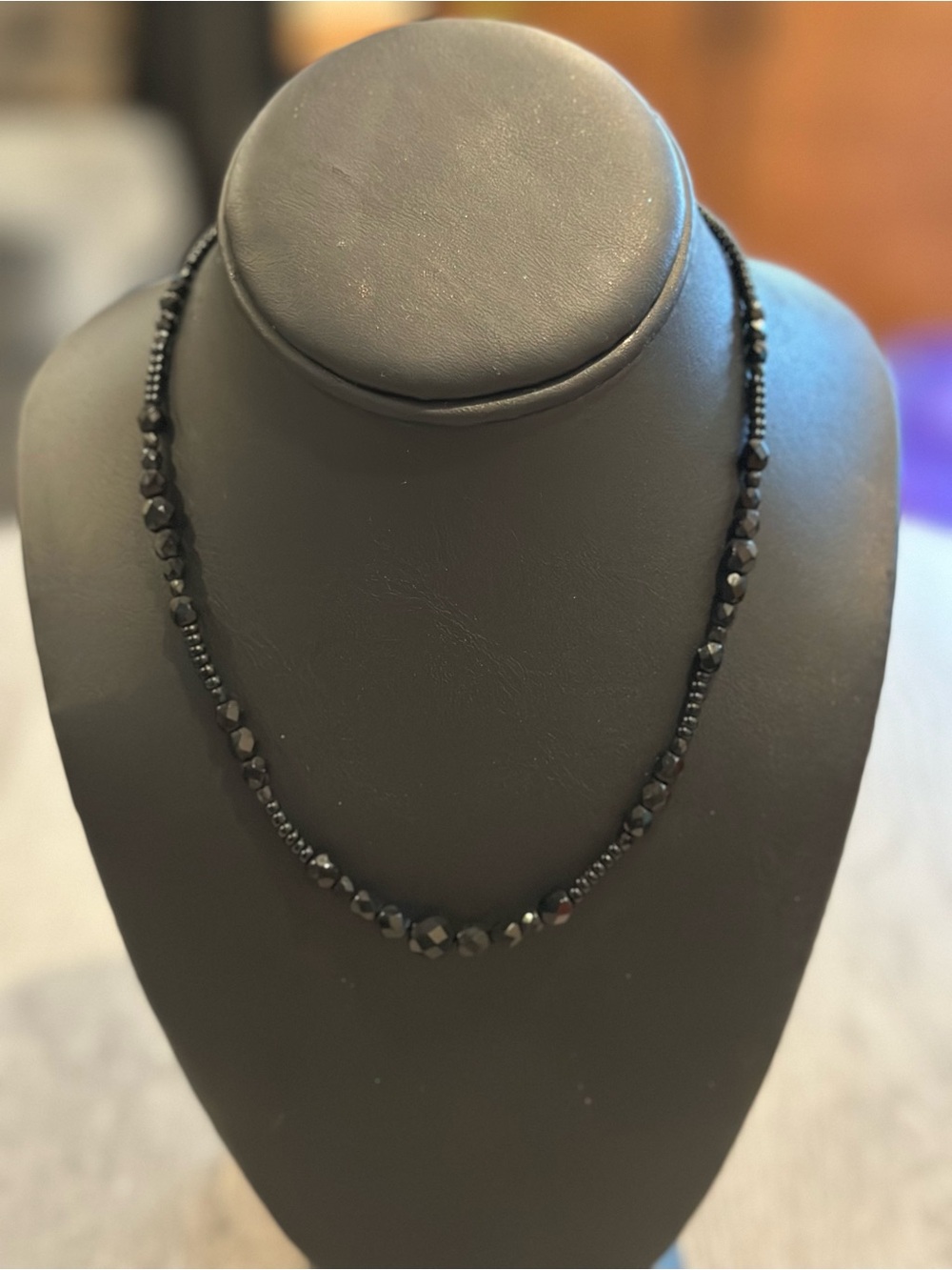 Carolina Herrera Black Faceted Beaded Necklace